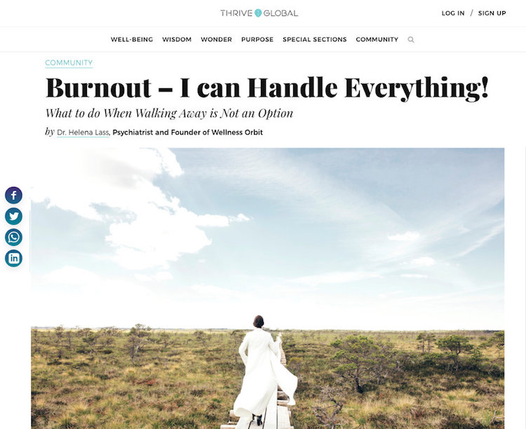 Burnout – I can Handle Everything! in Thrive Global