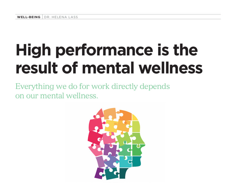 High performance is the result of mental wellness in Human Resources Magazine NZ