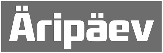 Äripäev logo must-valge