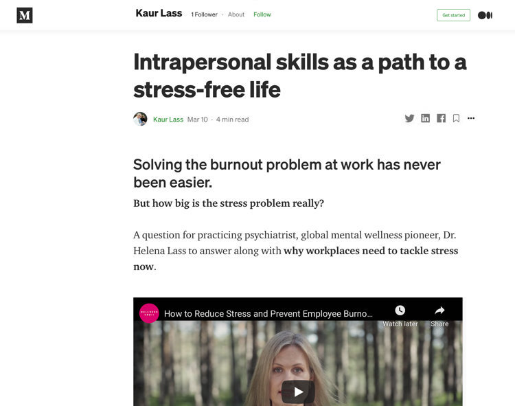 Intrapersonal skills as a path to a stress-free life – Medium