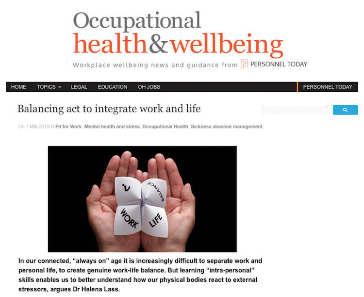 Dr Helena Lass – Balancing act to integrate work and life