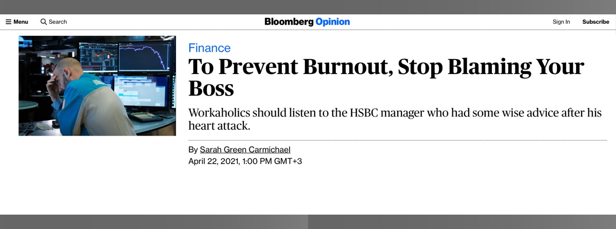 To prevent a burnout, stop blaming your boss and others around you. 