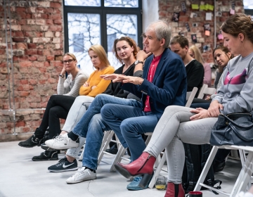 Kaur Lass speaking about proactive mental wellness 12/2019. Photo: Tallinn Start Up Week