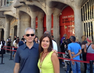 Kaur Lass and Dr. Helena Lass in Barcelona on the way to CBP lab 09/2015. Photo: Joel Tambur