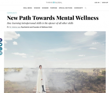 'New Path Towards Mental Wellness' – article in Thrive Global